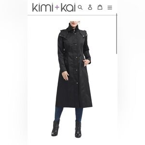 Kimi & Ki Women's Black Hooded Long Coat